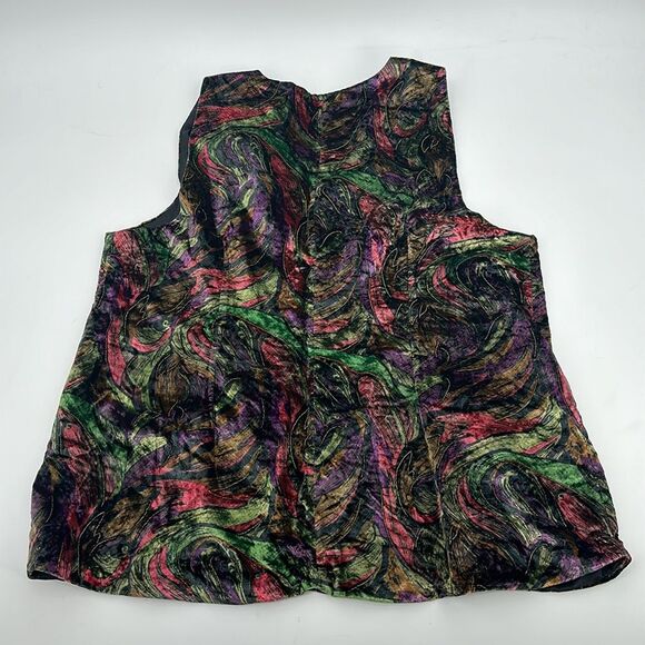 Maggie McNaugton Vest Wm Plus Vintage Velour Beaded Buttons Long Oversized 90s - Picture 2 of 9